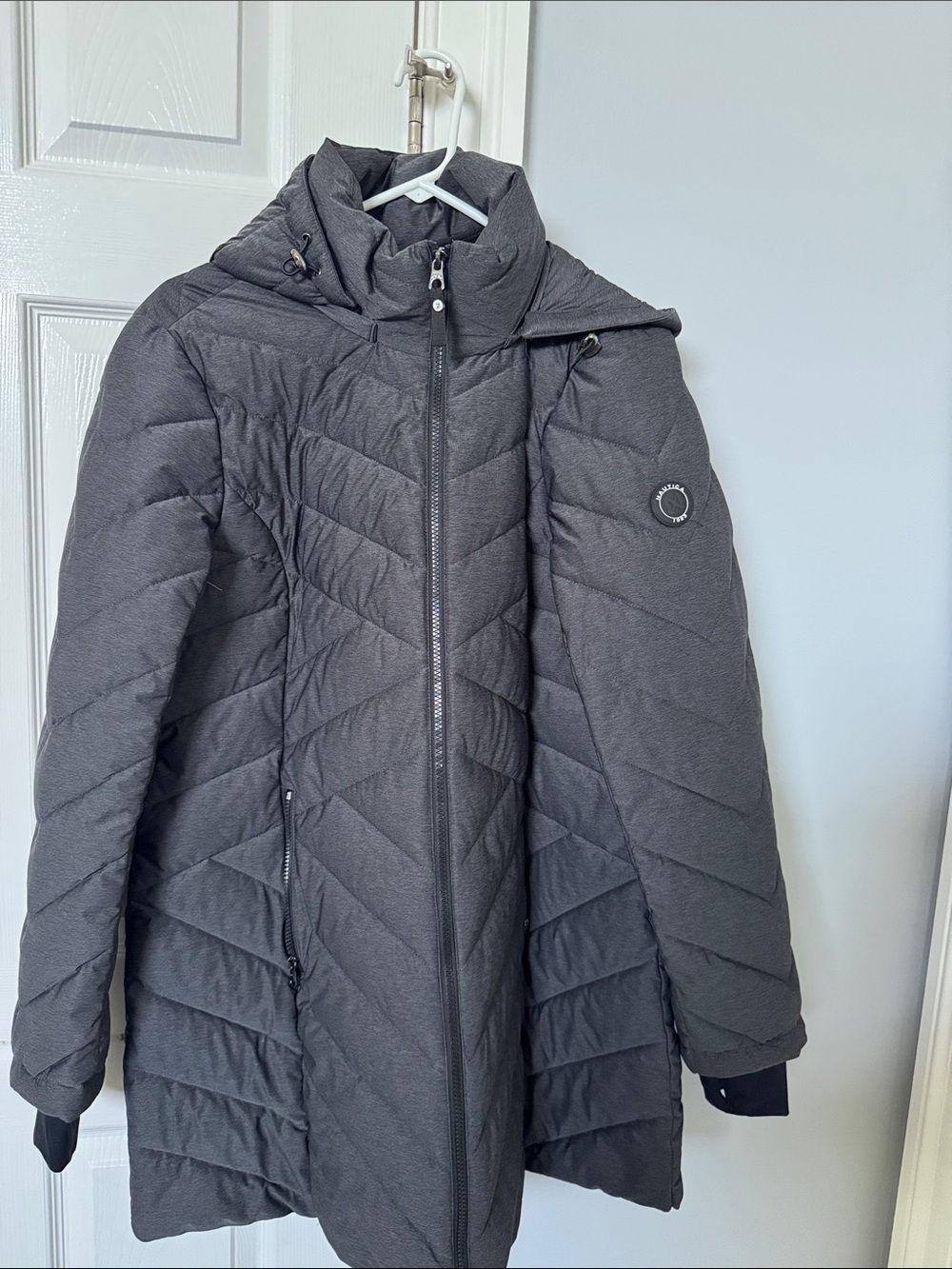 Womens Gray Quilted Hooded Winter Coat Nautica XL